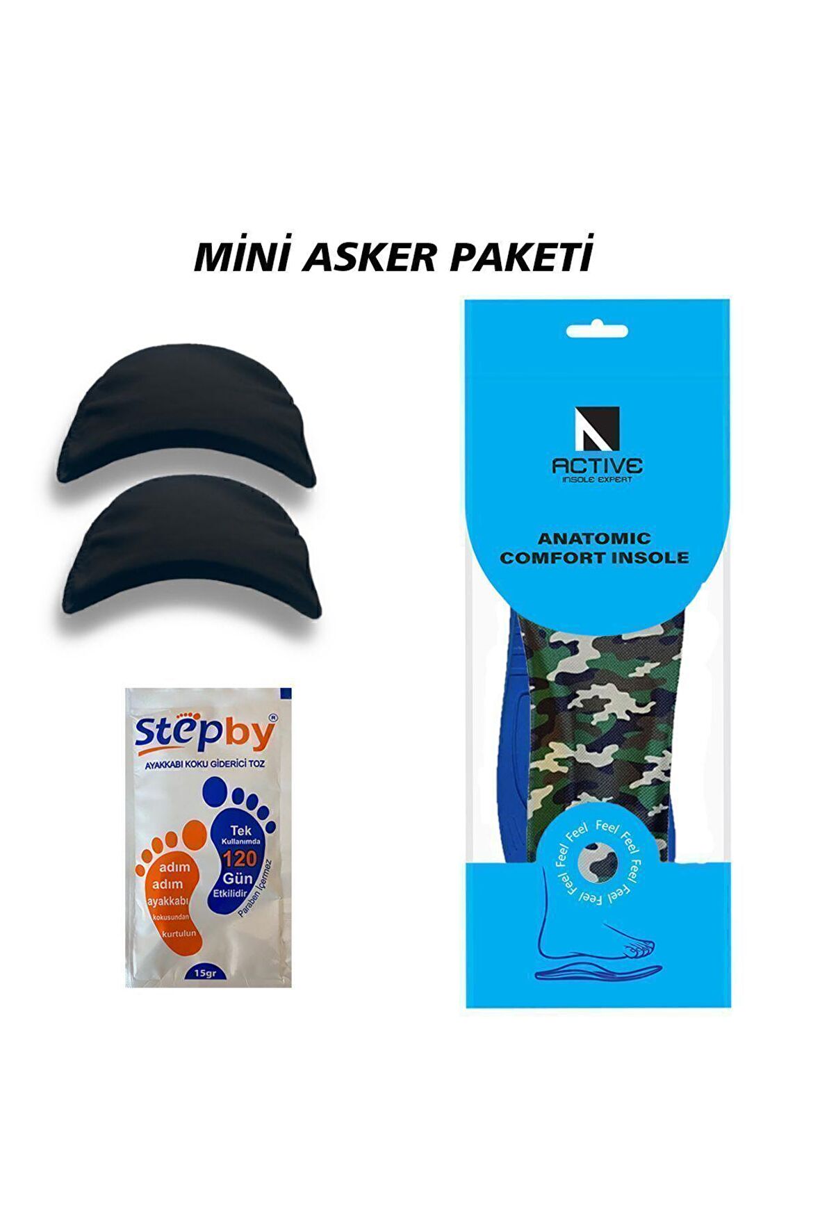 BG184.ML | Yumuşak Memory Foam Asker Botları için İç Tabanlık, 2x Vatka ve Koku Önleyici Toz