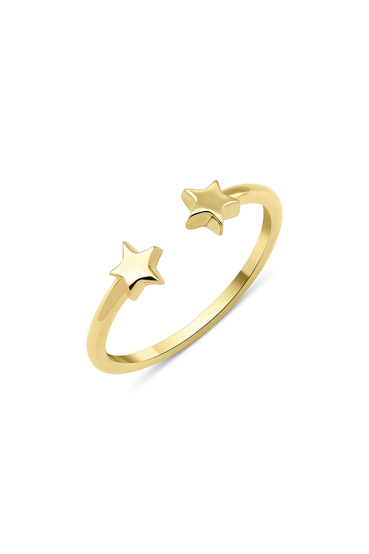 14 Ayar Altın Çift Yıldız Yüzük