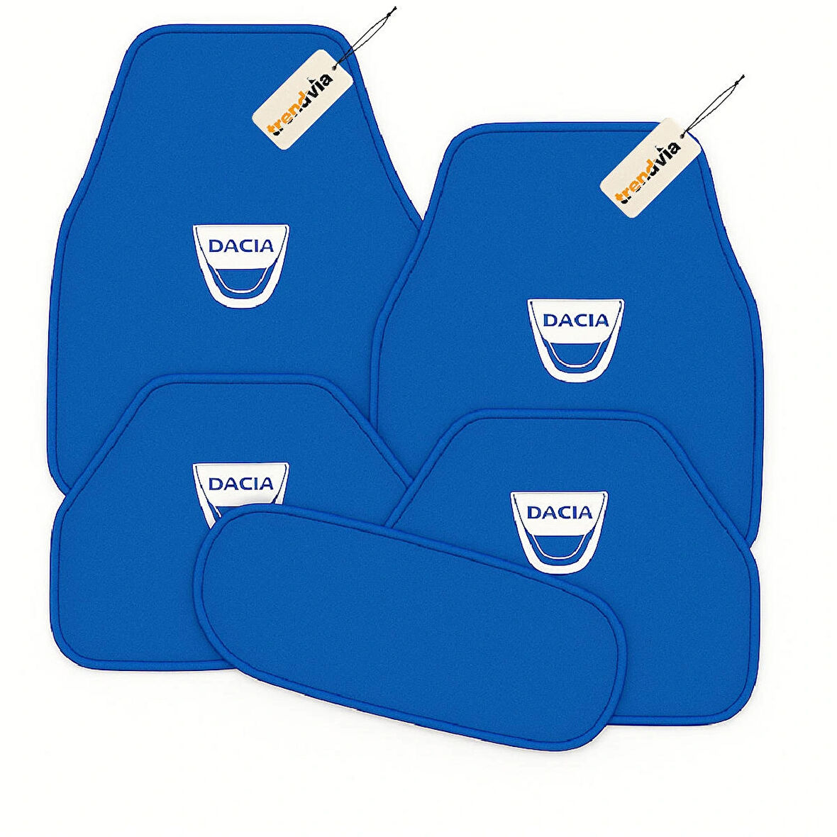 Mavi Renk Dacia Logolu Araba Halı Paspas Seti – 5 Parça, Kaymaz Taban, Kolay Temizlenebilir Oto Aksesuarı