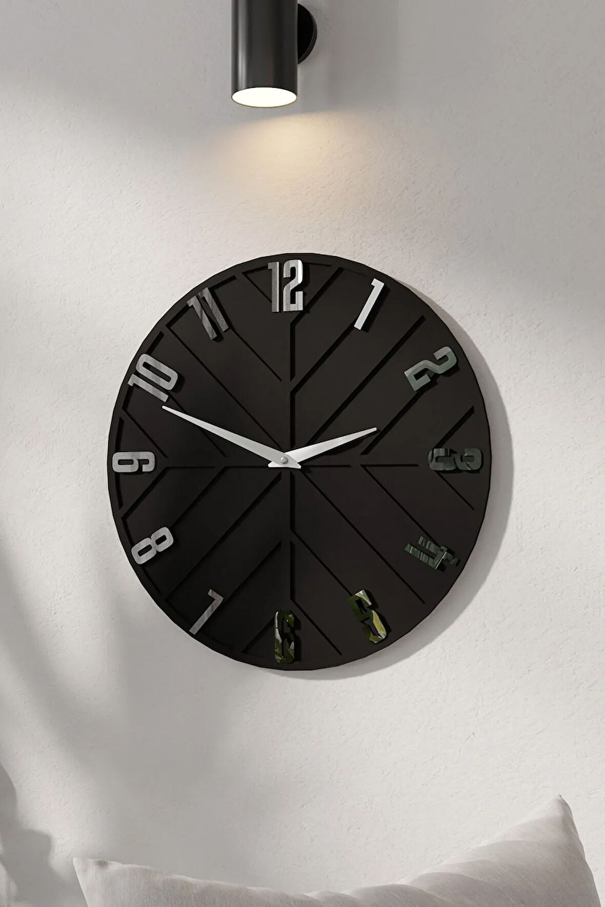 Premimum Minimalist Aynalı Pleksi Harfli Ahşap Duvar Saati