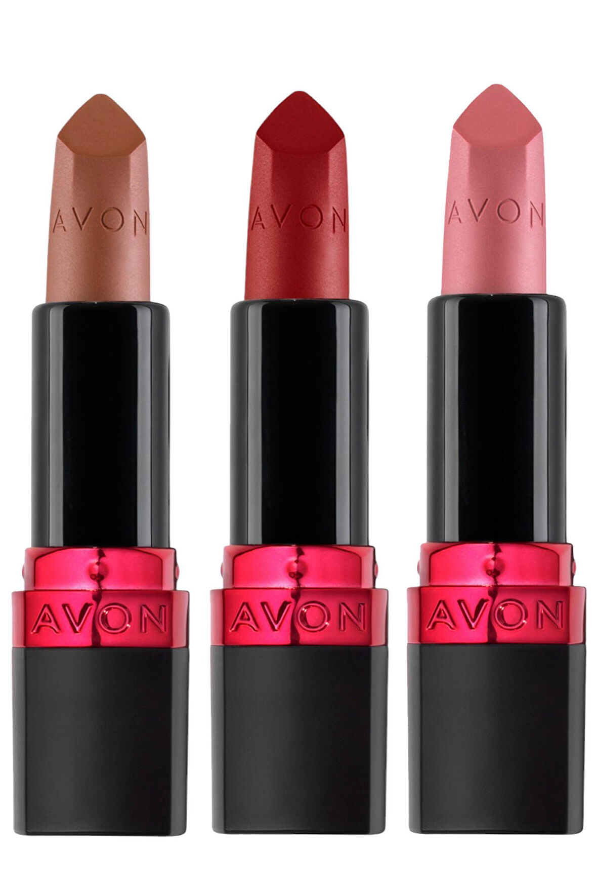 Avon Ultra Mat Marvellous Mocha, Red Supreme ve Pure Pink Üçlü Ruj Paketi