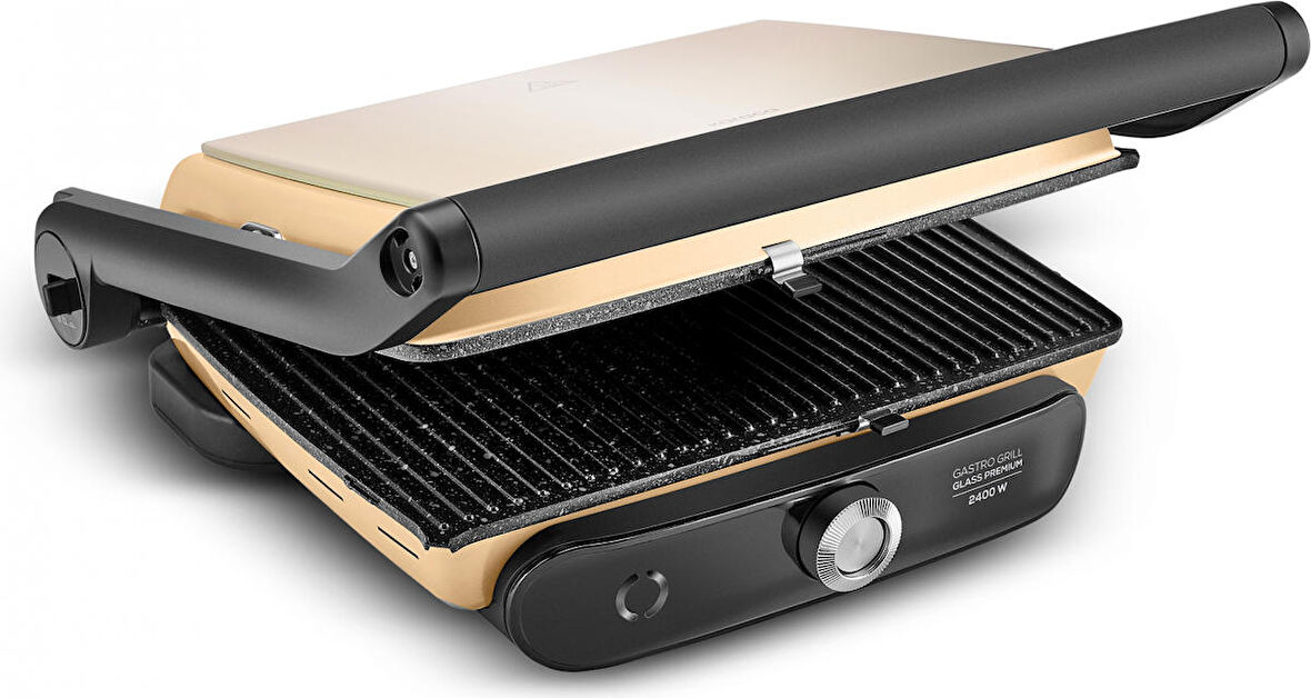 Karaca Gastro Grill Glass Premium 2400W Tost Makinesi Mineral Gold