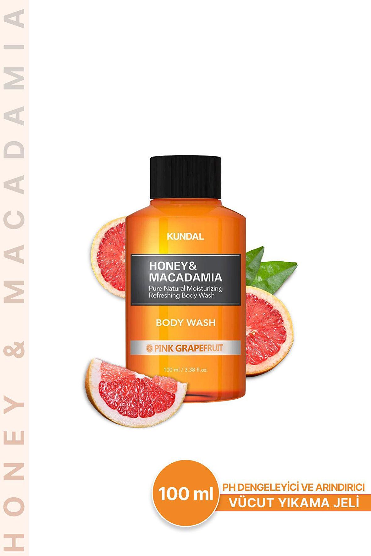 Yoğun Nemlendirici Vücut Yıkama Jeli Kundal Honey&Macadamia Pure Body Wash 100ml (Pink Grapefruit)