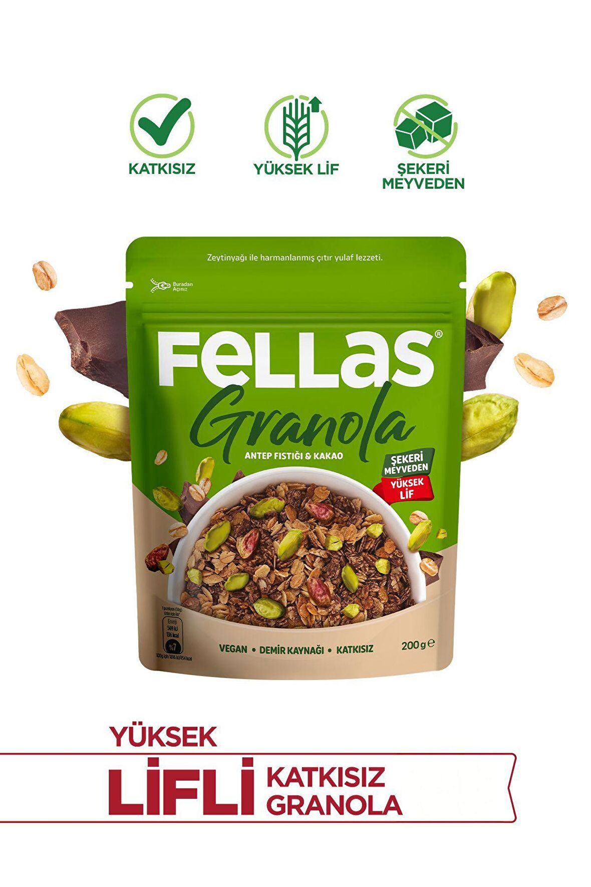 Granola - Antep Fıstıklı & Kakaolu 200g