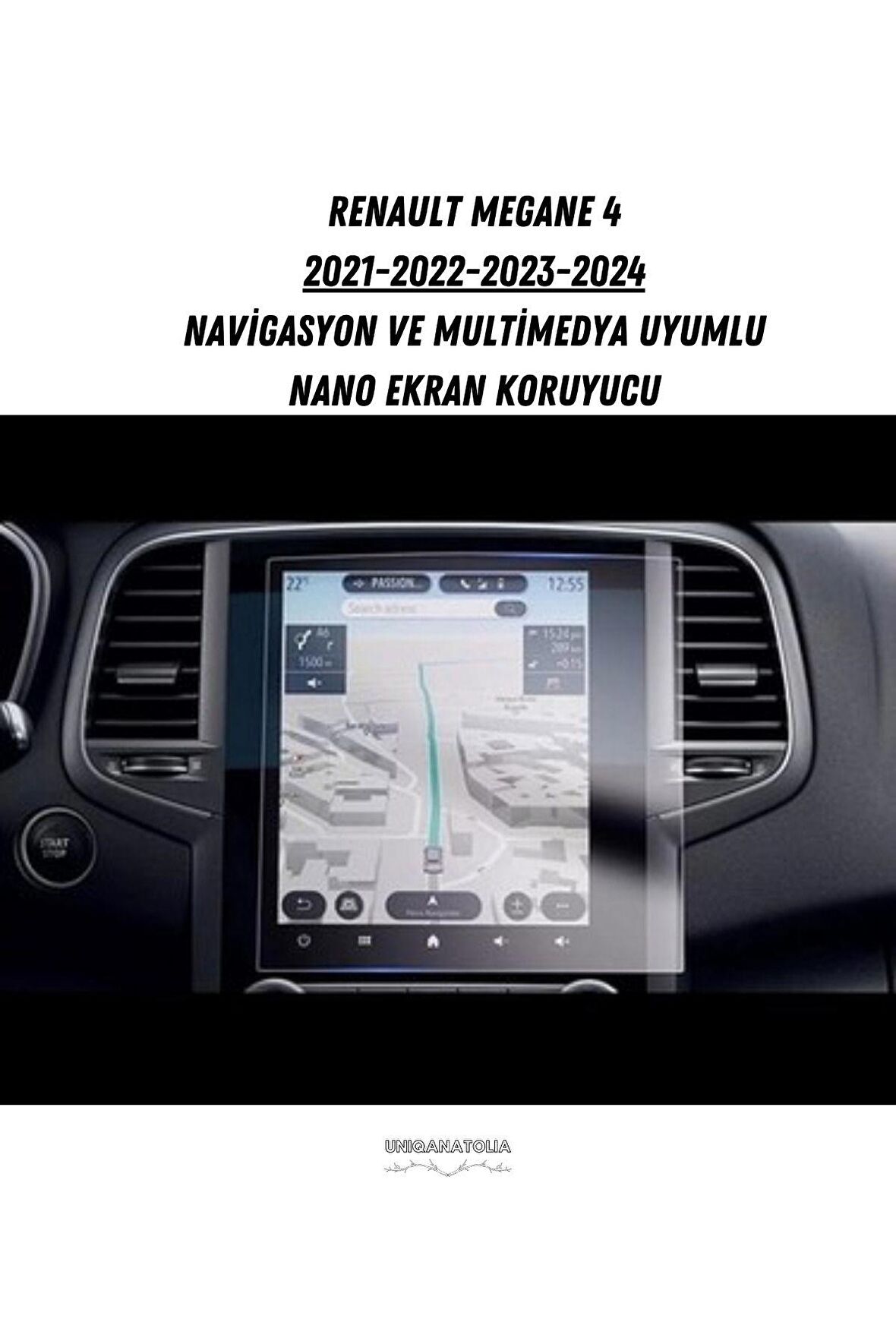 Renault Megane 4 2021-2024 Navigasyon ve Multimedya Uyumlu Nano Ekran Koruyucu