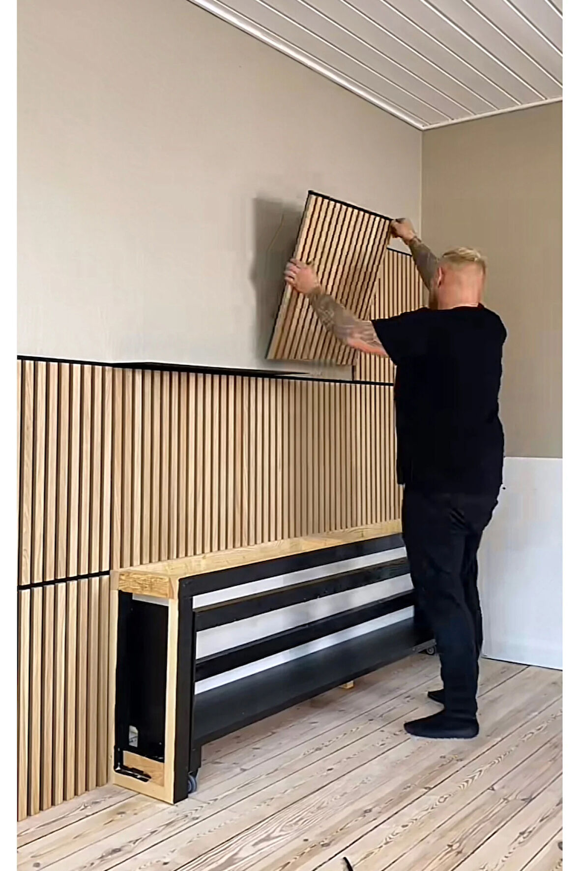 Meşe 40x40 cm Yeni Nesil Akustik Ahşap Duvar Paneli