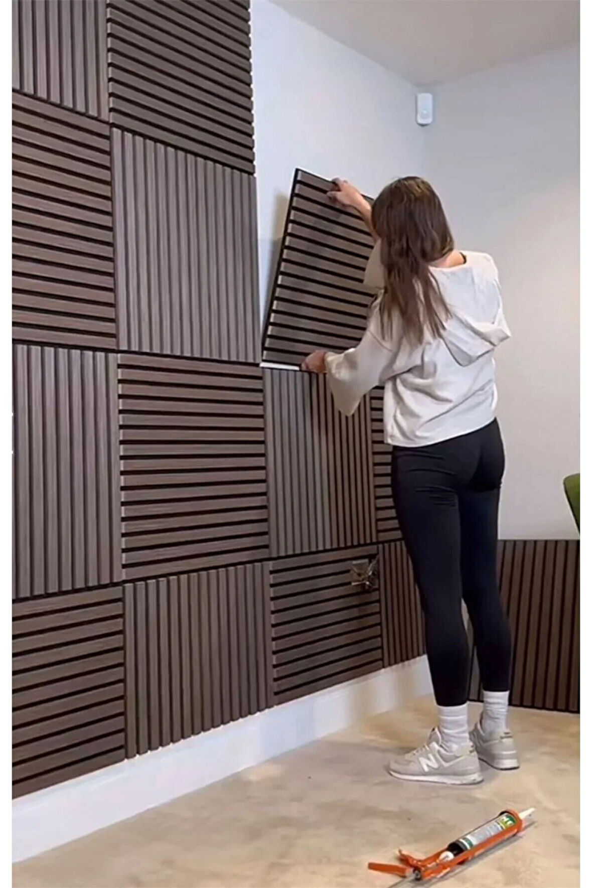 Ceviz 40x40 cm Yeni Nesil Akustik Ahşap Duvar Paneli