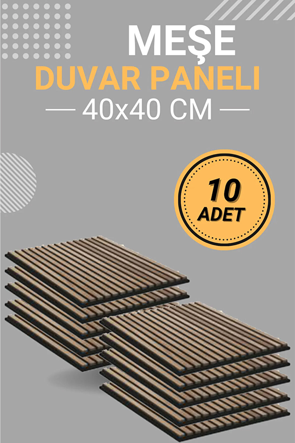Meşe (10 ADET) 40x40 cm Yeni Nesil Akustik Ahşap Duvar Paneli