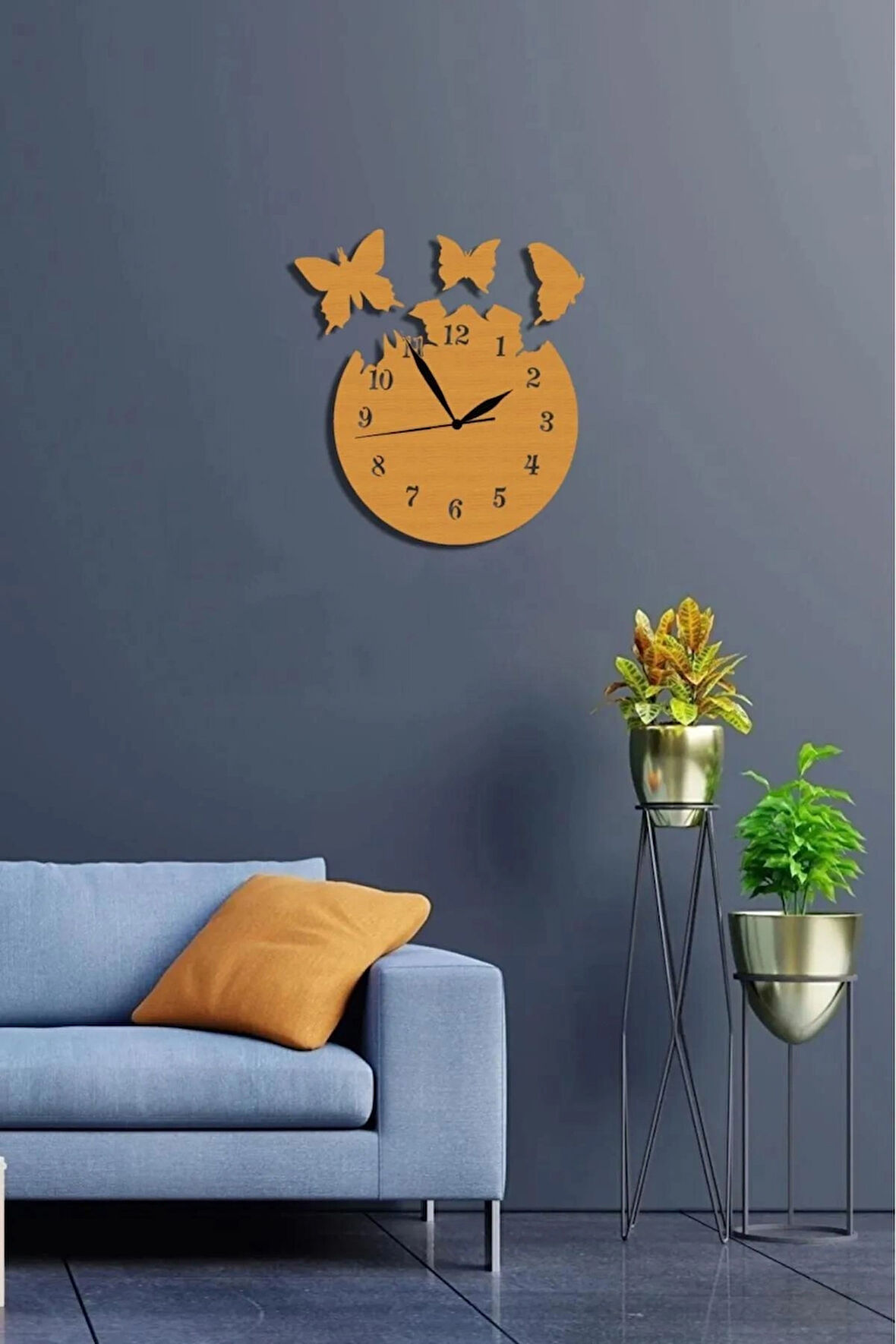 Kelebek Modern Dekoratif Duvar Saat