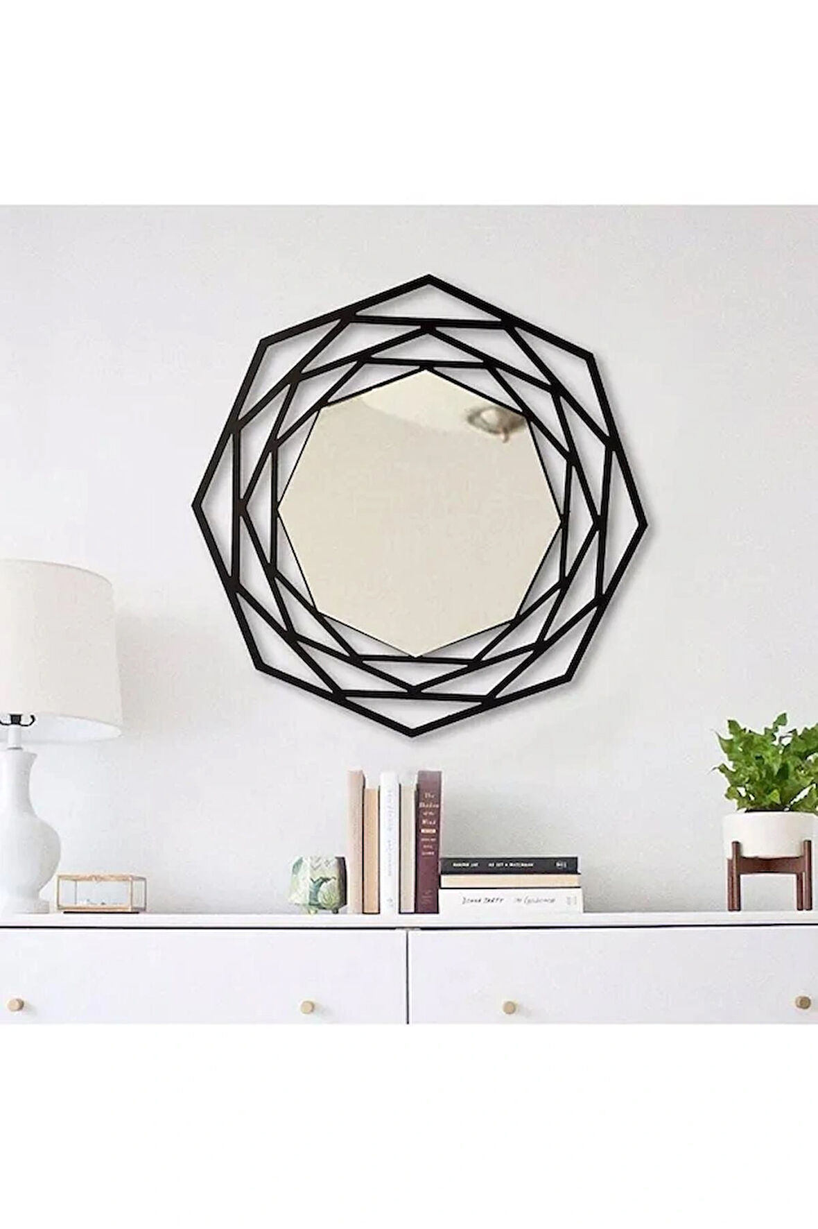 FAVdecor Dekoratif Metal Duvar Aynası, Modern Eşsiz Ayna, Tam Boy Ayna, Modern Ev Aynası