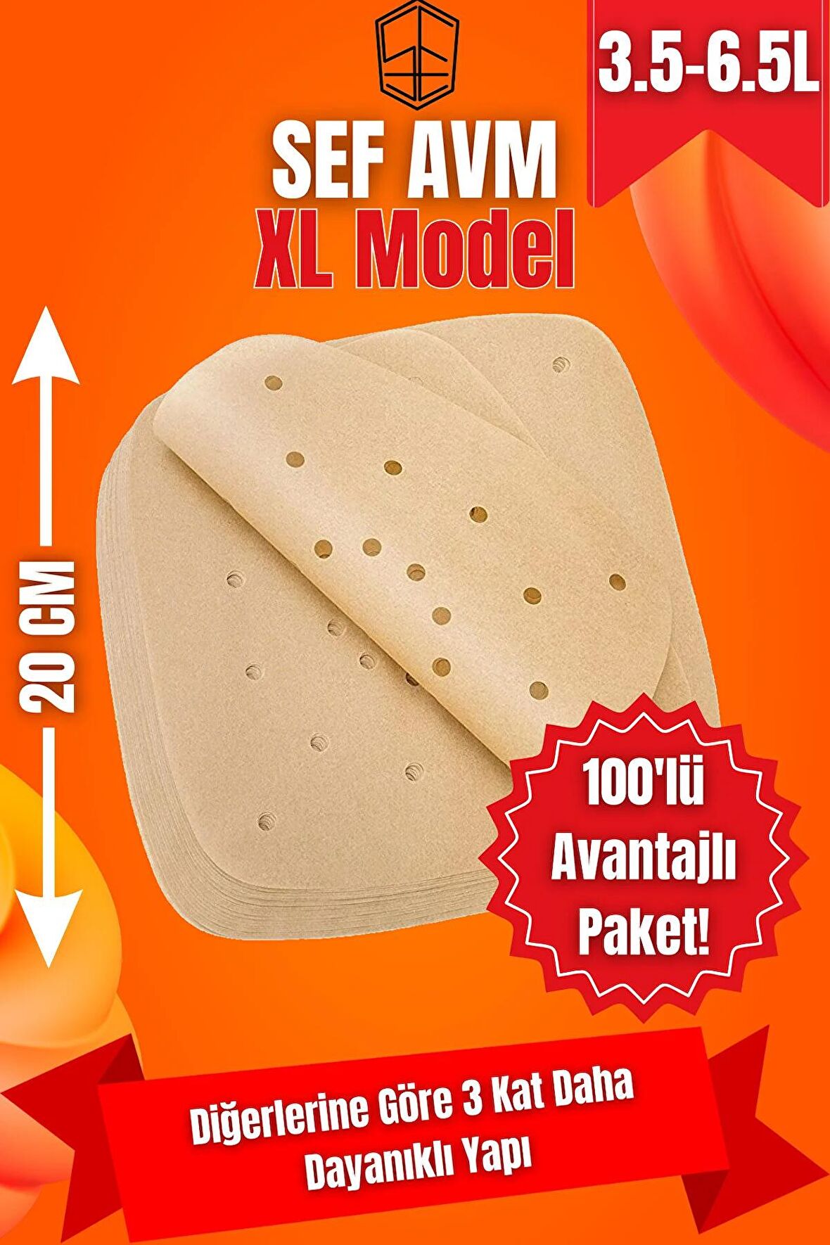 100 Adet Xl/xxl Xiaomi Philips Airfryer Ve Fırın Pişirme Kağıdı Kare Delikli Model Air Fryer Fritöz