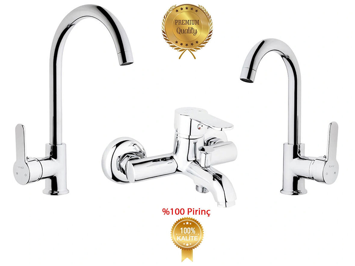 Delta Lavabo,banyo,evye Batarya Üçlü Set