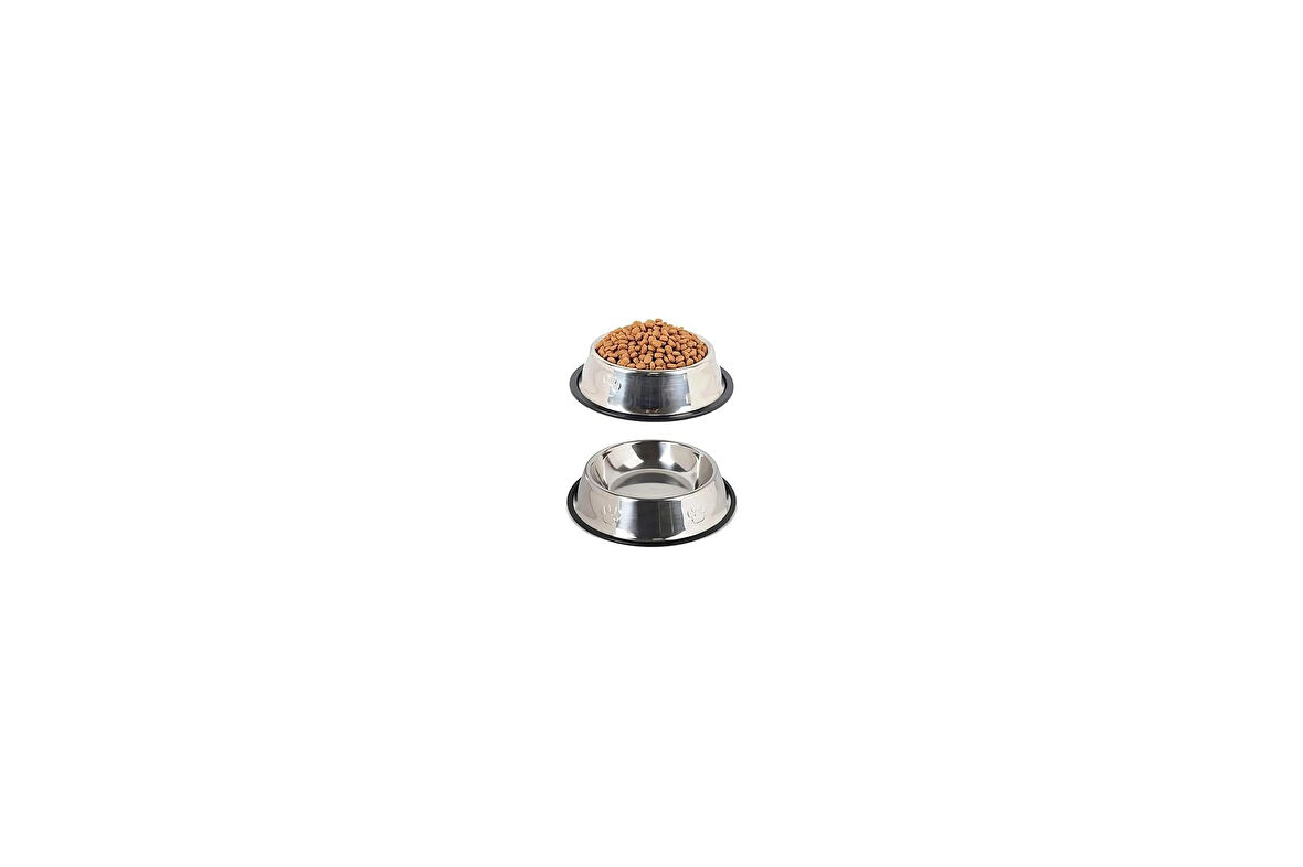 Orret Home Paslanmaz Çelik Kedi,Köpek Mama Ve Su Kabı,Kaymaz Tabanlı (22 Cm)