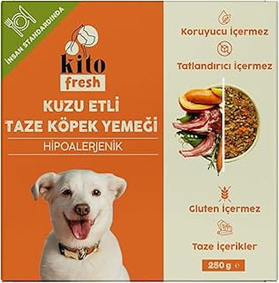 Kito Fresh Kuzu Etli Taze Köpek Yemeği, 250gr