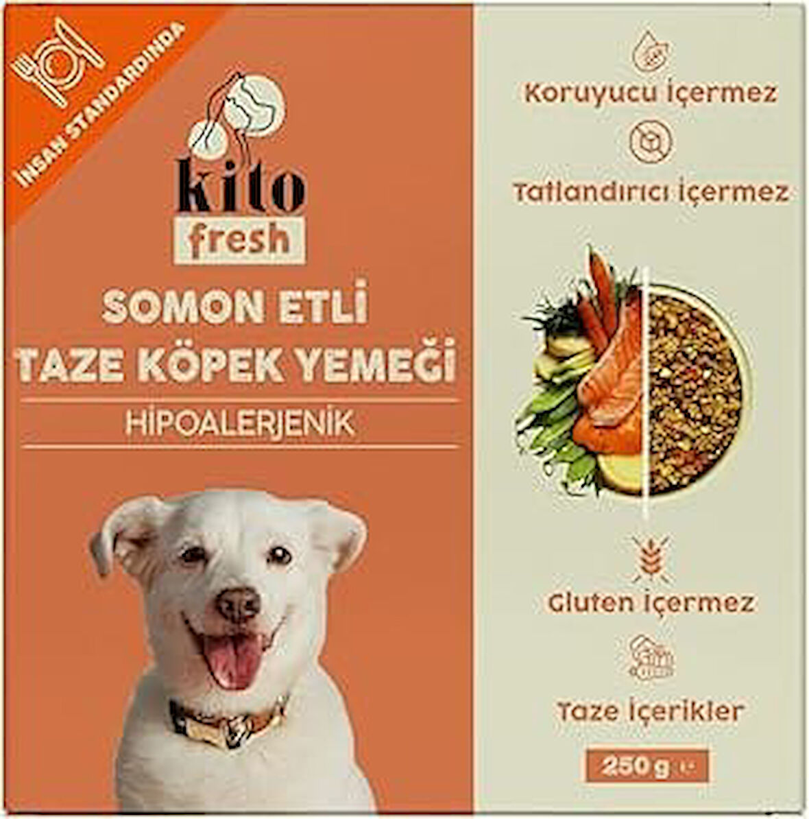Kito Fresh Somon Etli Taze Köpek Yemeği, 250Gr