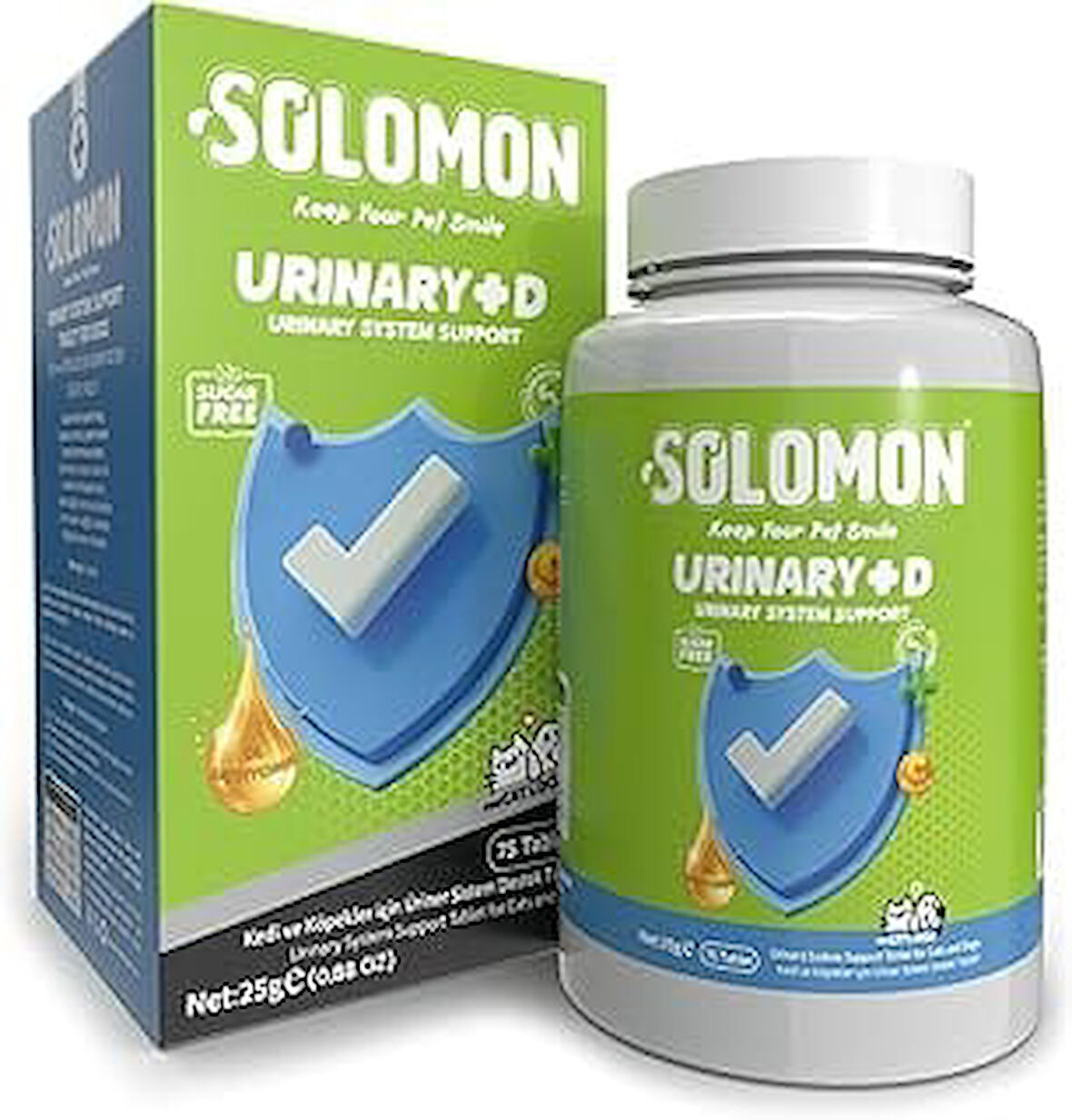 Urinary Plus D Tablet Ve Köpek (Kedi Ve Köpekler Üriner Sağlık Destek Tableti 75 Adet)