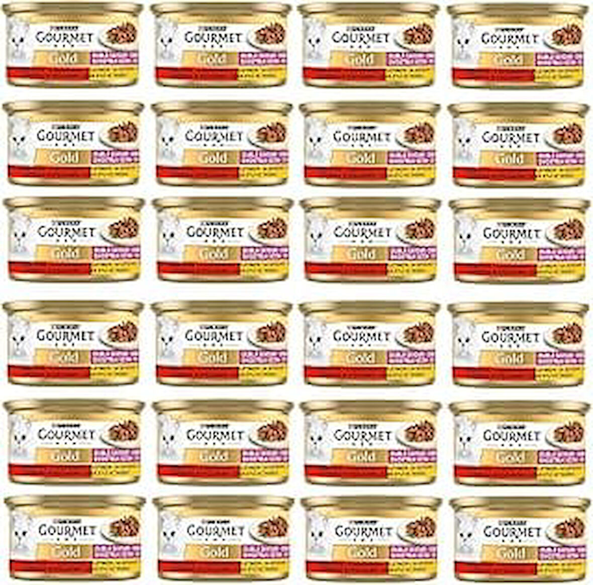 Gourmet Gold Çifte Lezzet Sığır Etli & Tavuklu Yaş Kedi Maması (24 X 85 Gr)