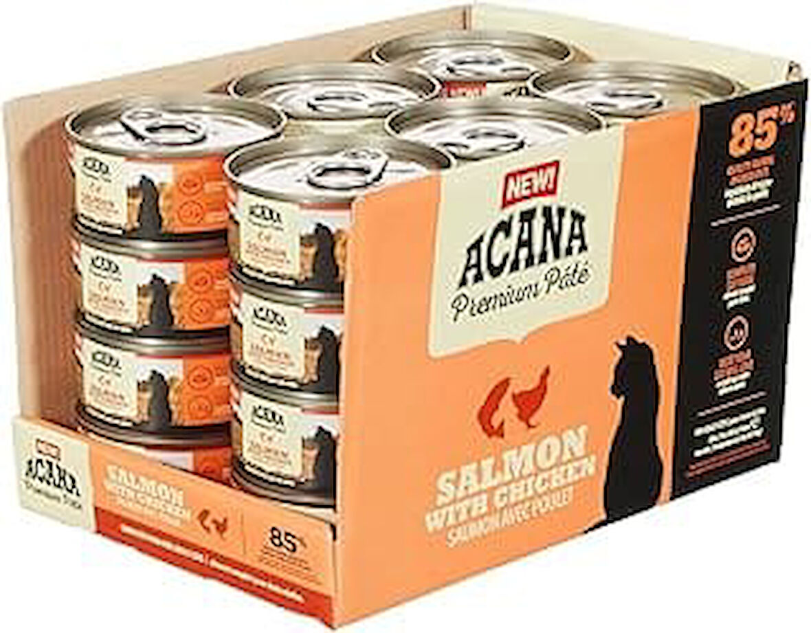 Acana Premium Pate Konserve Yaş Maması, Somonlu ve Tavuklu, 85 Gr 24'lü