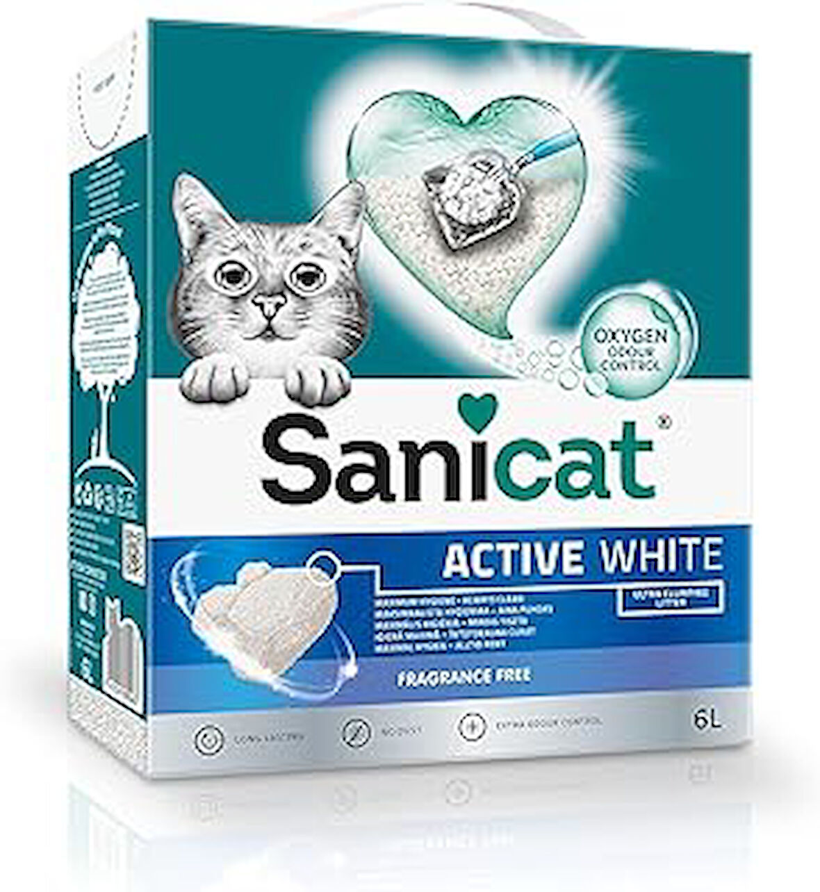 Sanicat Active White Topaklanan Kedi Kumu (Kokusuz) 6L