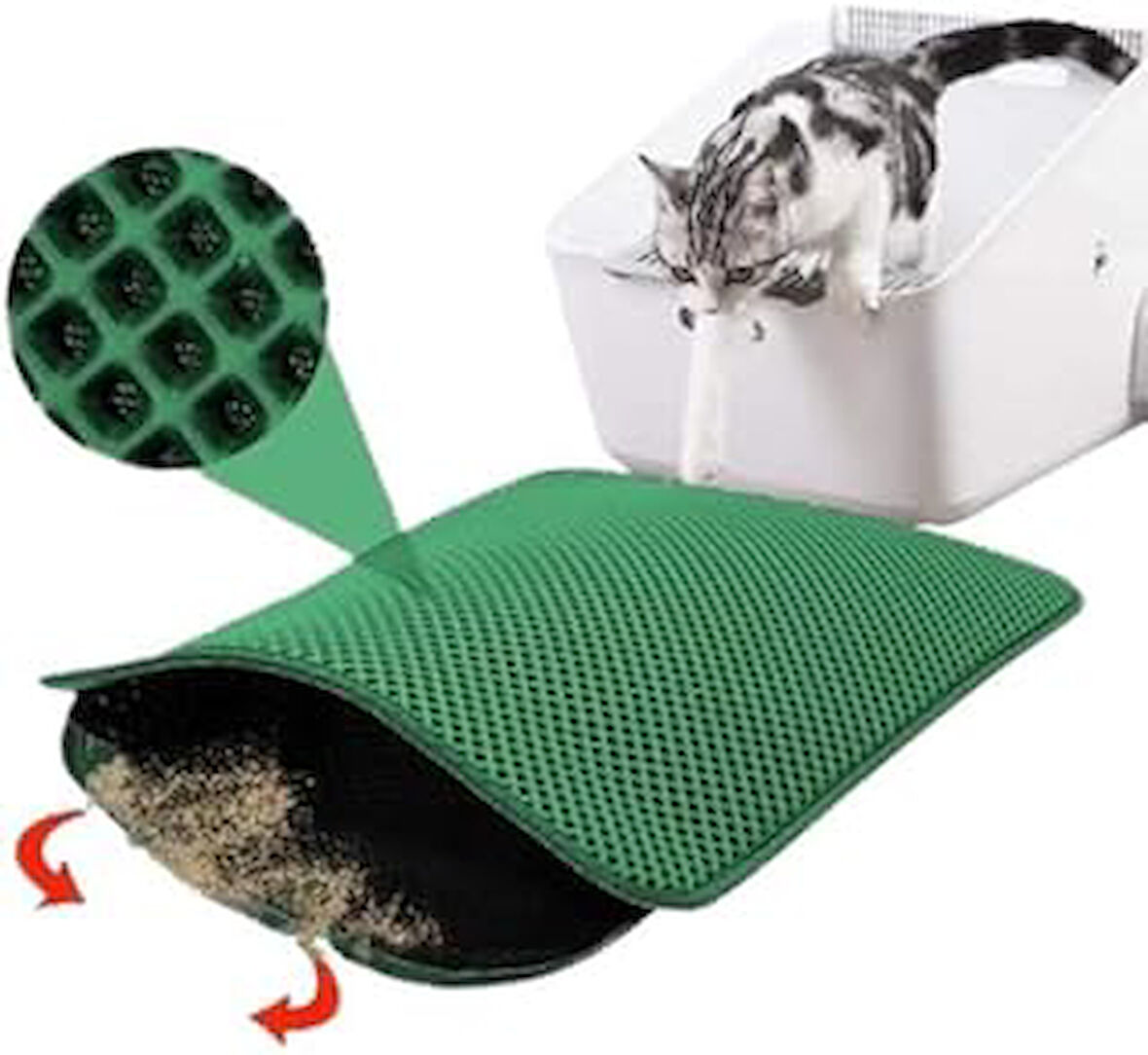 Bypet Kedi Tuvaleti Önü Elekli Kedi Kumu Paspası 60 X 40 Cm