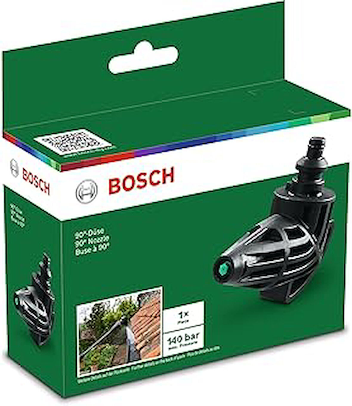 Home And Garden Yüksek Basınçlı Yıkama Makineleri Ile Uyumlu 90° Püskürtme Ucu, Siyah