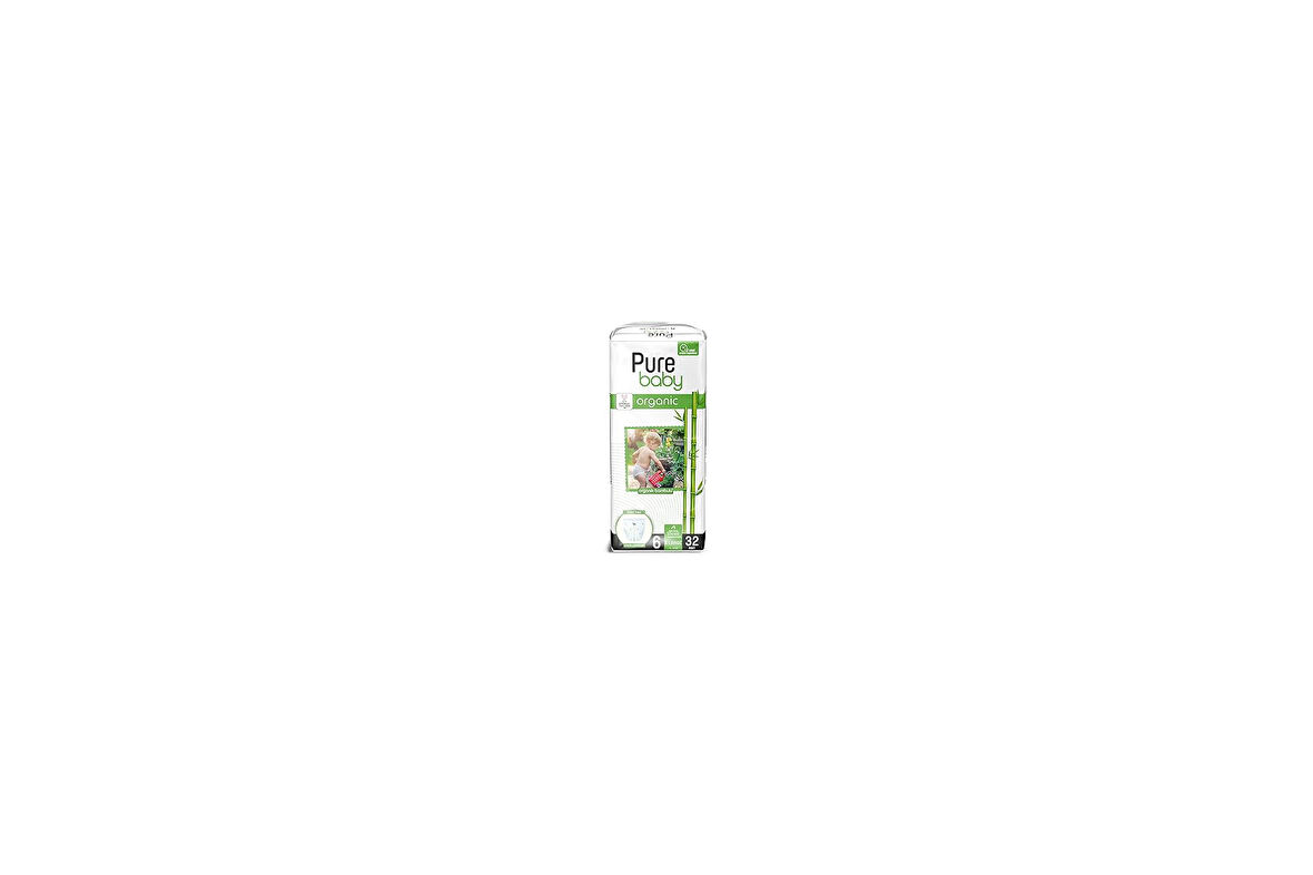 Pure Baby Organik Bambu Özlü Külot Bez Tekli Paket 6 Numara Xlarge 32 Adet