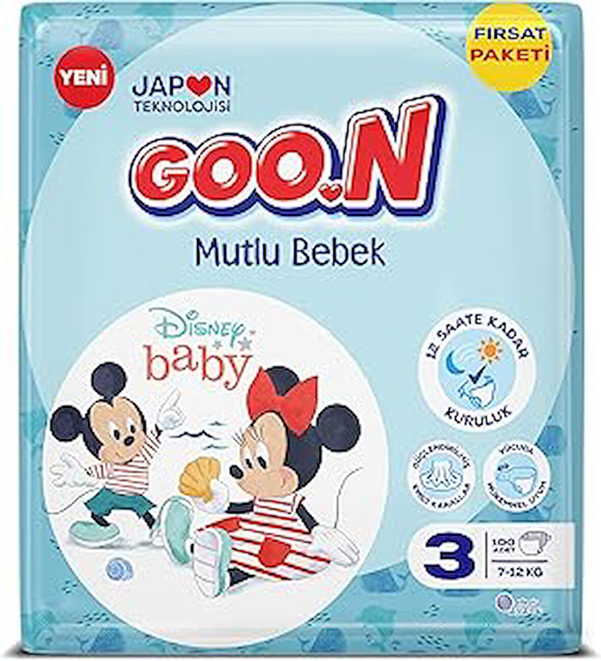Goon Bebek Bezi Mutlu Bebek 3 Beden Fırsat Paketi 100 Adet 7-12 kg No_color 3 Beden