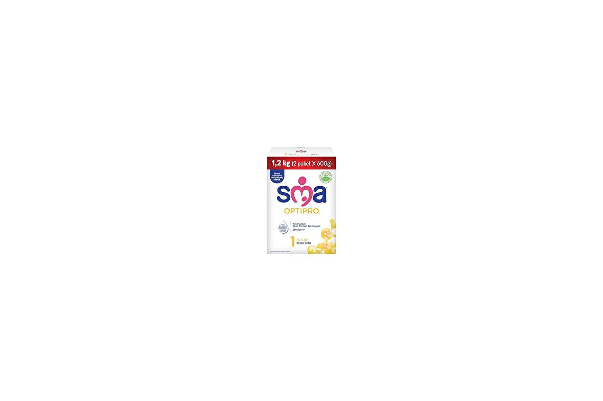 Sma Optipro1 0-6 Ay Bebek Sütü, 1.2 Kg (2 X 600 G)