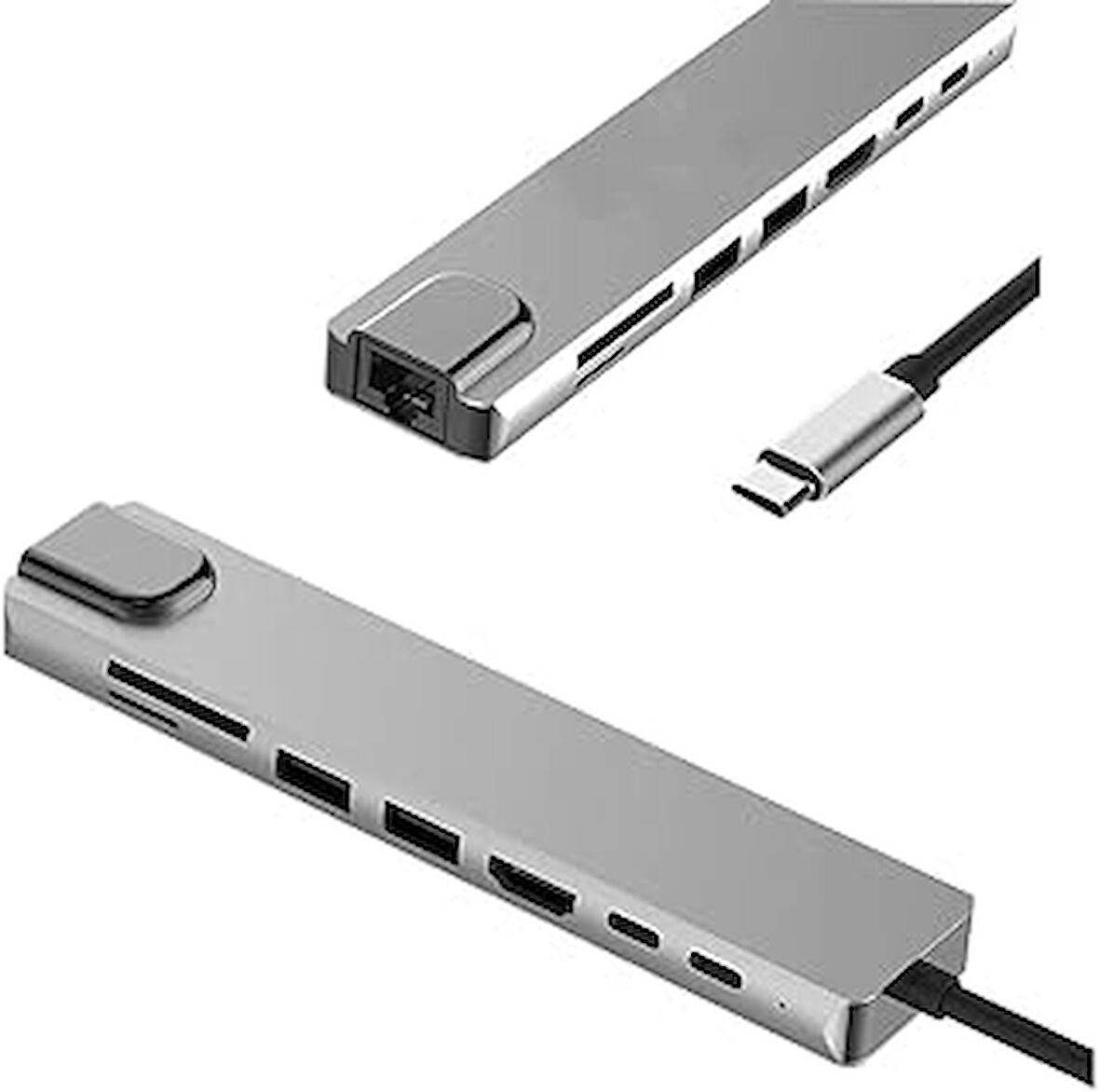 Daytona CF10 Macbook Uyumlu Type-C™ To 4K HDMI 2* Type-C 2* USB 3.0 Ethernet Lan 2* SD 8IN1 Çevirici Hub Adaptör