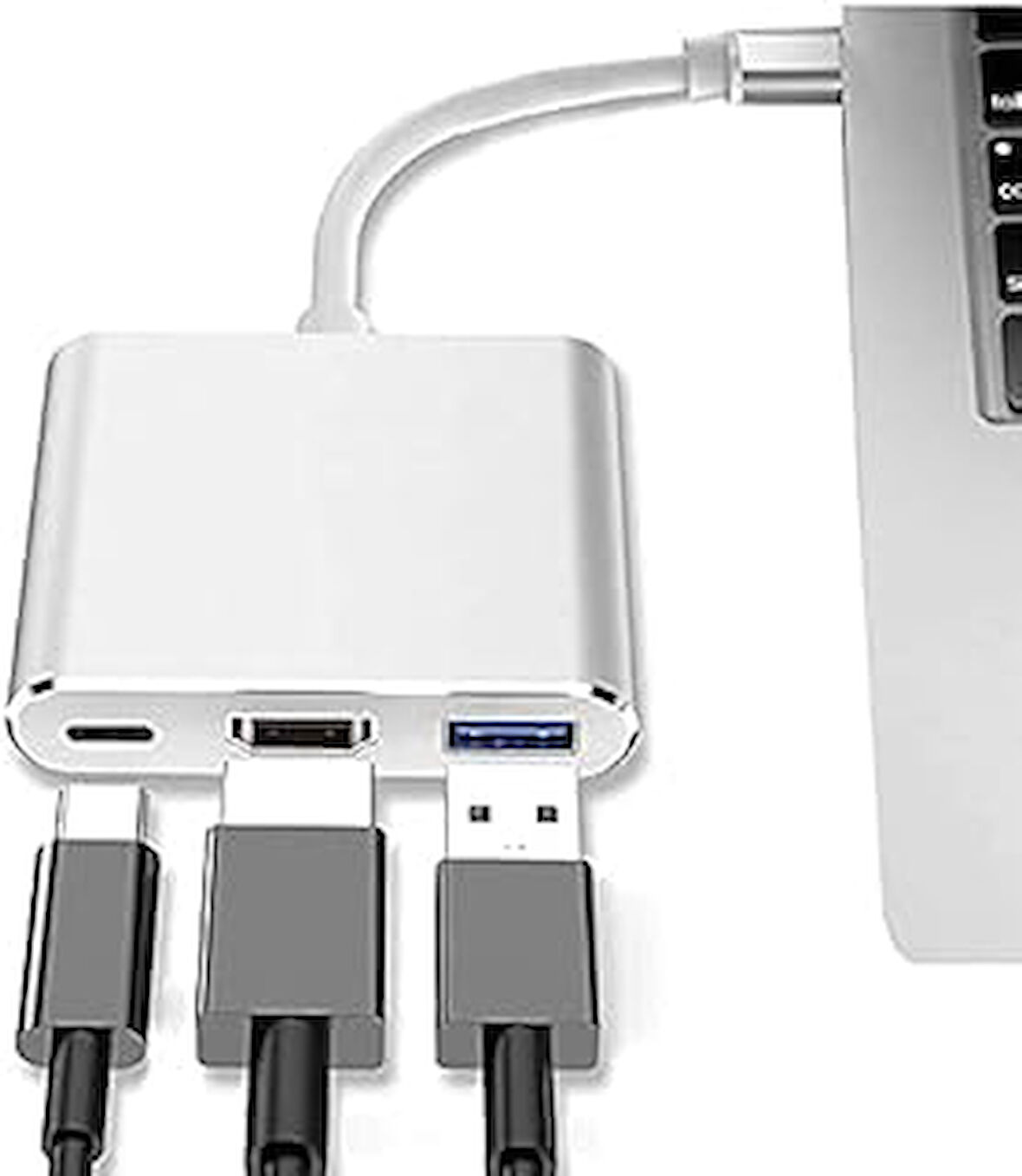 Daytona Cf01 Macbook Uyumlu 4K Full Hd 1080P Type C To 3 Portlu Hdmi - Usb 3.0 - Pd Çevirici Hub Ada