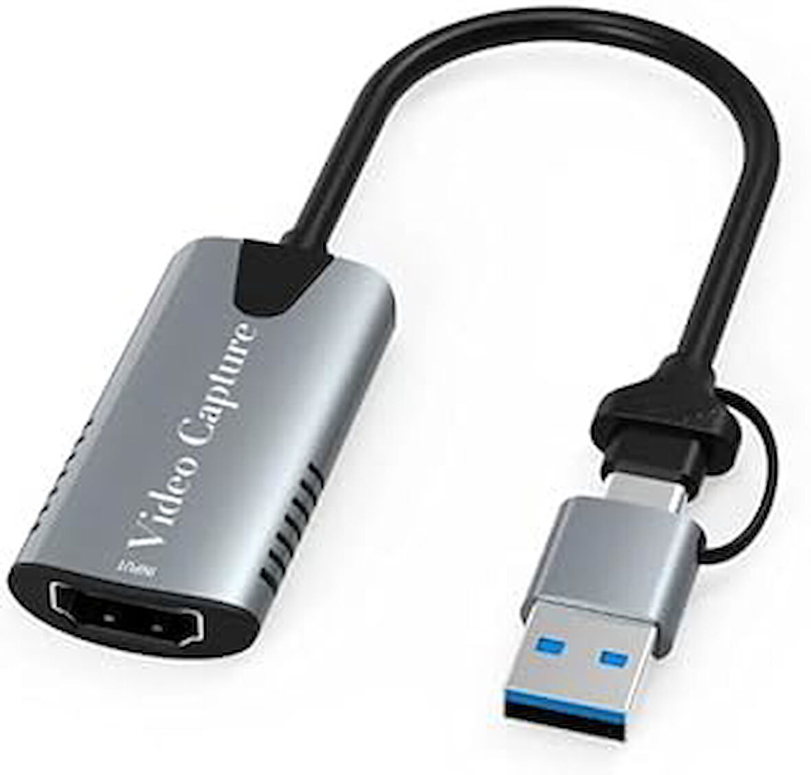 Alfalink Type-C To Usb 2In1 Video Capture Yakalama Kartı 4K 1080P Uçlu Hdmi To Type-C Pc Bilgisayar