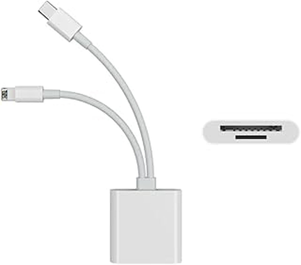 Mettzchrom Lightning type-c Girişli iPhone 11 12 13 14 15 16 Serilerine Uyumlu Kart Okuyucu SD Kart Adaptörü TF Kart Okuyucu Disk Adaptörü Mobil Kart Okuyucu