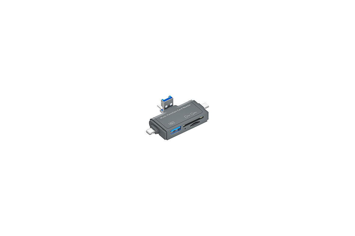 Coverzone Usb Ligtning Iphone Ile Uyumlu - Ipad Ile Uyumlu Ve Type-C Girişli Kart Okuyucu Multi Otg