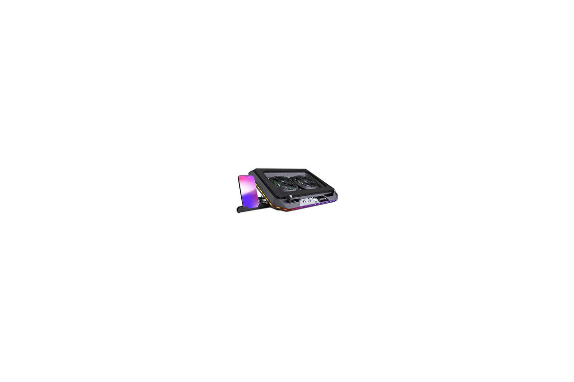 Classone Gaming Gt200 Laptop Soğutucu Notebook Stand, 3000 Rpm,10 Rgb Işık Kontrolü, 15.6-17 Inch, H