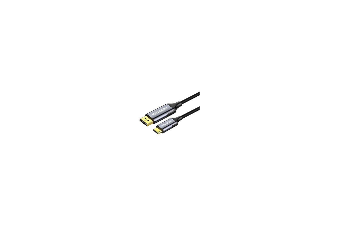 Woxcon - USB-C to Display Port Cable, DP1.4, USB 3.2 Standart, 8K 30Hz, 4K 120Hz Desteği, Thunderbolt 4, Thunderbolt 3, 2 Metre, Yeni Model
