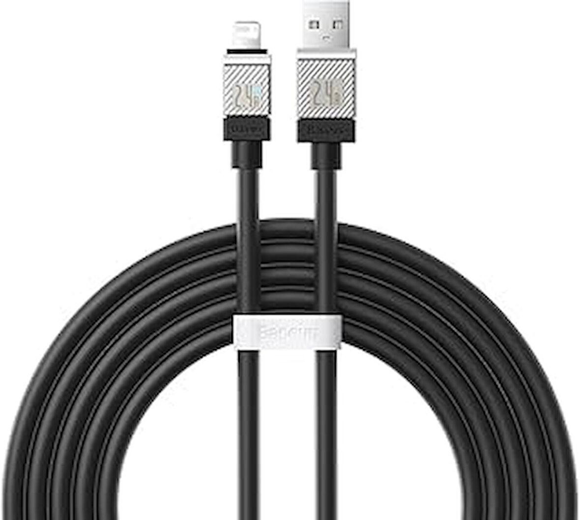 Baseus Coolplay Serisi Hızlı Şarj Kablosu Usb To Ip 2.4A, 2M, Siyah
