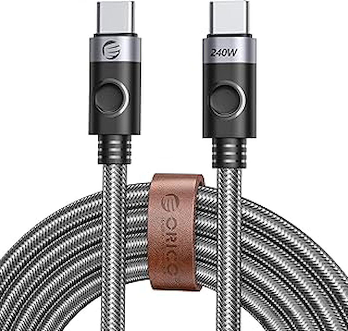 ORICO 240W 5A PD Type-C to Type-C Hızlı Şarj ve Data Kablosu 1 Metre Siyah