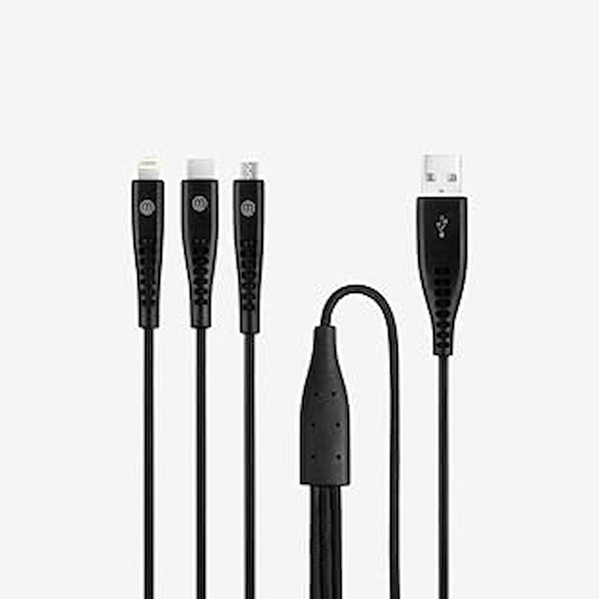 mojue by Şarj Kablosu USB-A - USB-C/Lightning/Micro USB 150cm-Siyah