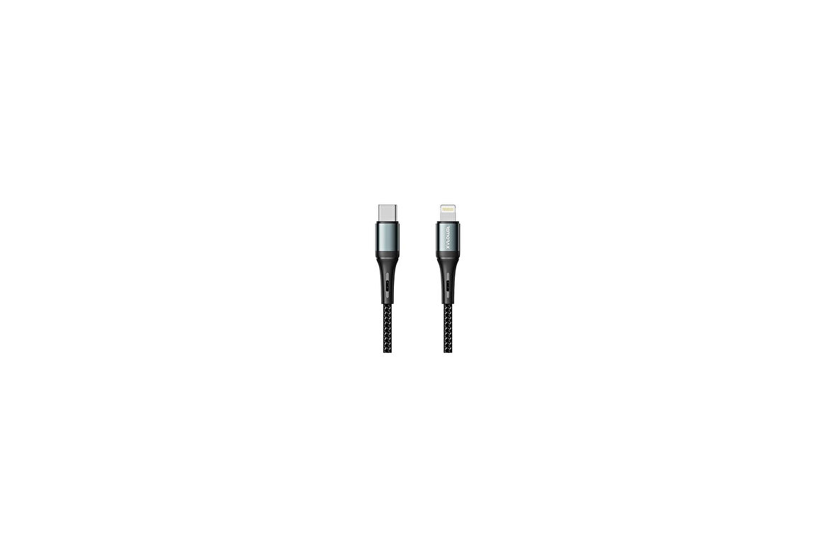 Remorax Örgülü Iphone Uyumlu Type C-Lightning Pd Hızlı Şarj Kablosu, Siyah (100 Cm)
