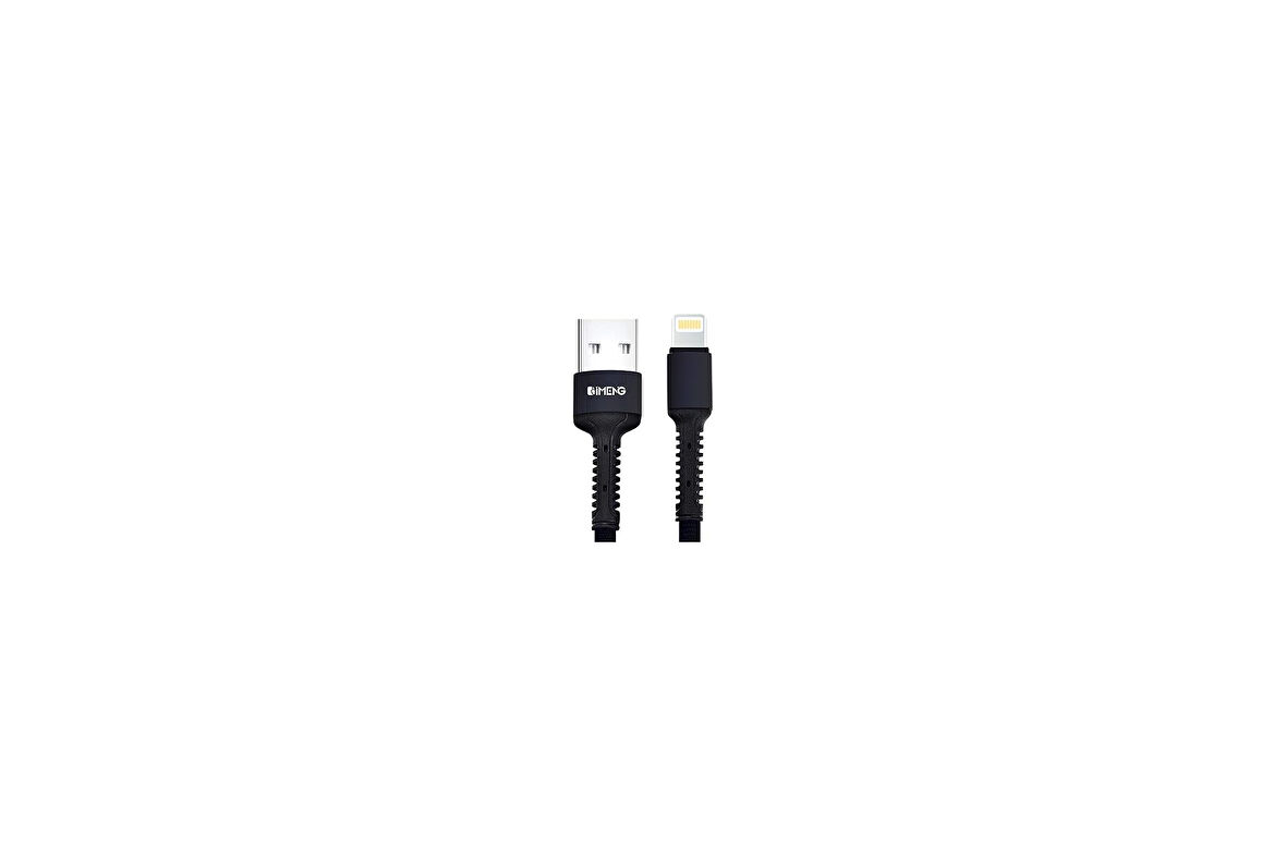 İmeng 3A UsbA to Lightning Pro Braided Data ve Hızlı Şarj Kablosu Siyah