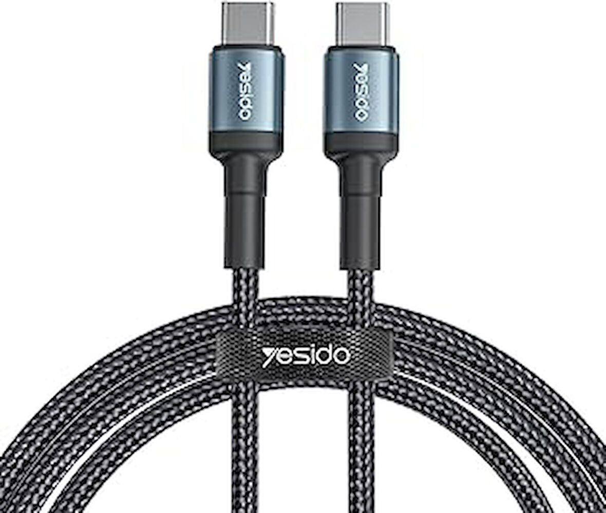Yesido 60W Hasırlı Type-C To Type-C Pd Hızlı Şarj Kablosu, 1.2 Metre