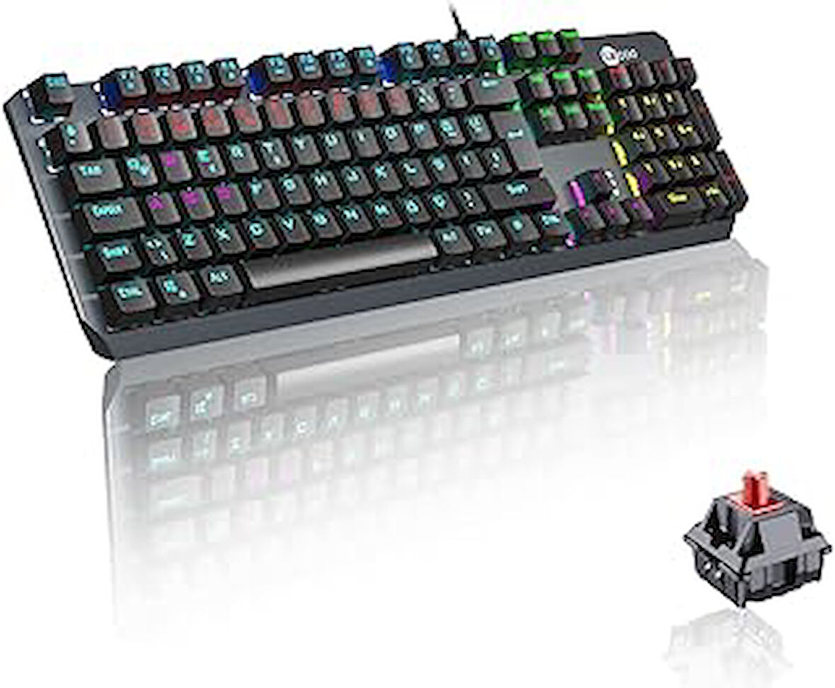 Lecoo Gk301 Usb Kablolu Red Switch Mekanik Oyuncu Klavyesi - Makro Tuş Atamalı, Rgb Led Aydınlatmalı