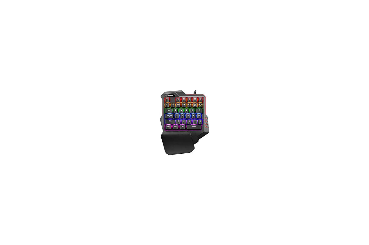 MIRACLE K1 Siyah USB Led Işıklı Q 35 Tuşlu Multimedya Mini Gaming Oyuncu Klavyesi