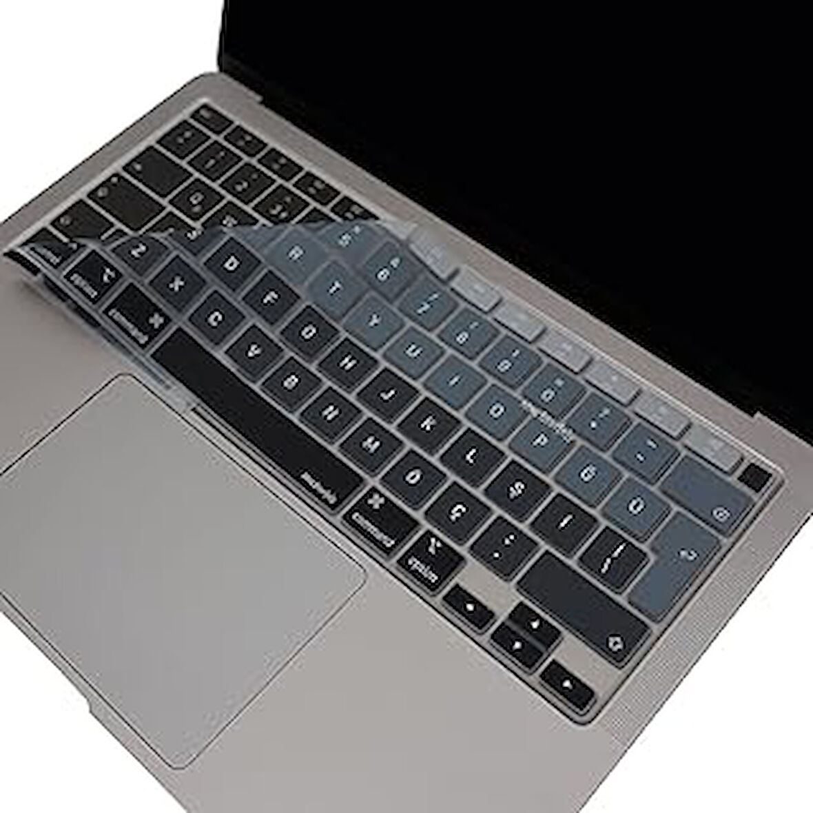 Mcstorey Macbook Air M1 13Inç Klavye Koruyucu Türkçe Q Ombre A2179 A2337 Ile Uyumlu Siyah Gri