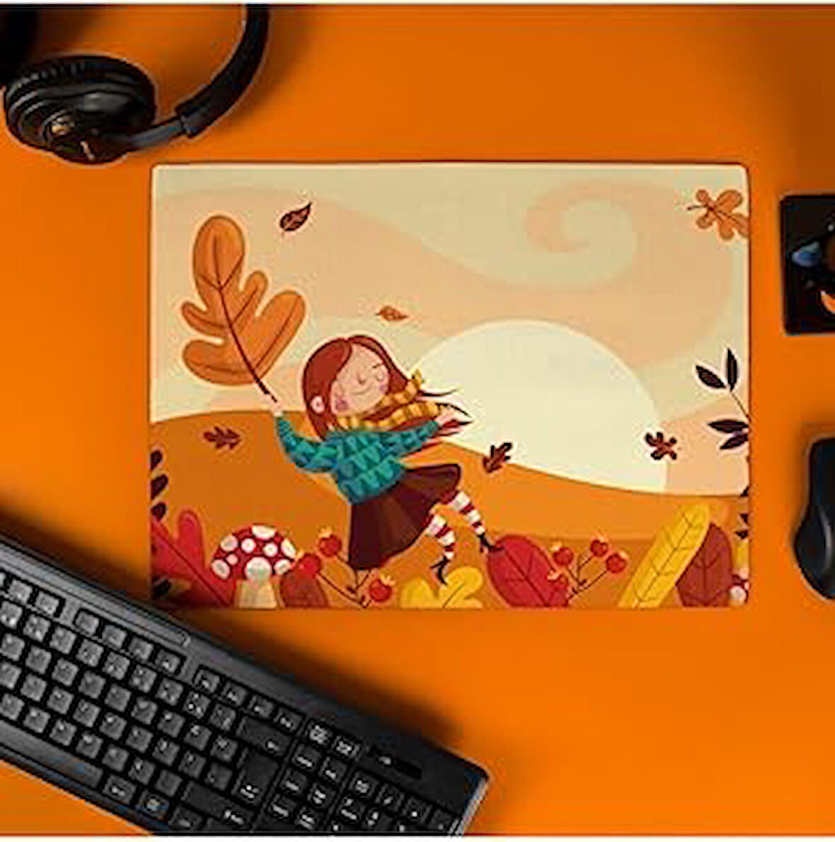 Arkadaşa Hediye Sonbahar Tasarımlı 40X30 Mousepad - Mouse Pad - Fare Altlığı - Mouse Pad