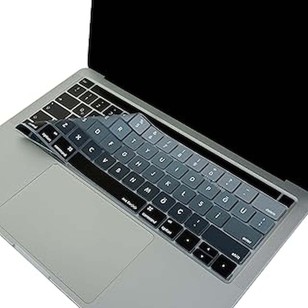 McStorey Macbook Pro Klavye Koruyucu Touchbarlı Ombre A1706 A1989 A2159 A1707 A1990 Uyumlu Siyah Gri