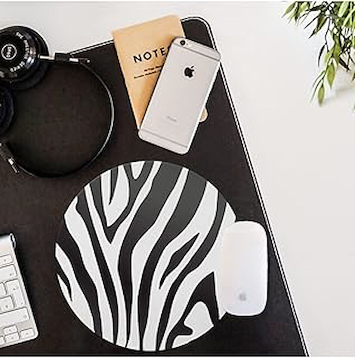 Hediyesepeti Şık Zebra Desenli Yuvarlak Mouse Pad - Mousepad - Mouse Pad - Fare Altlığı