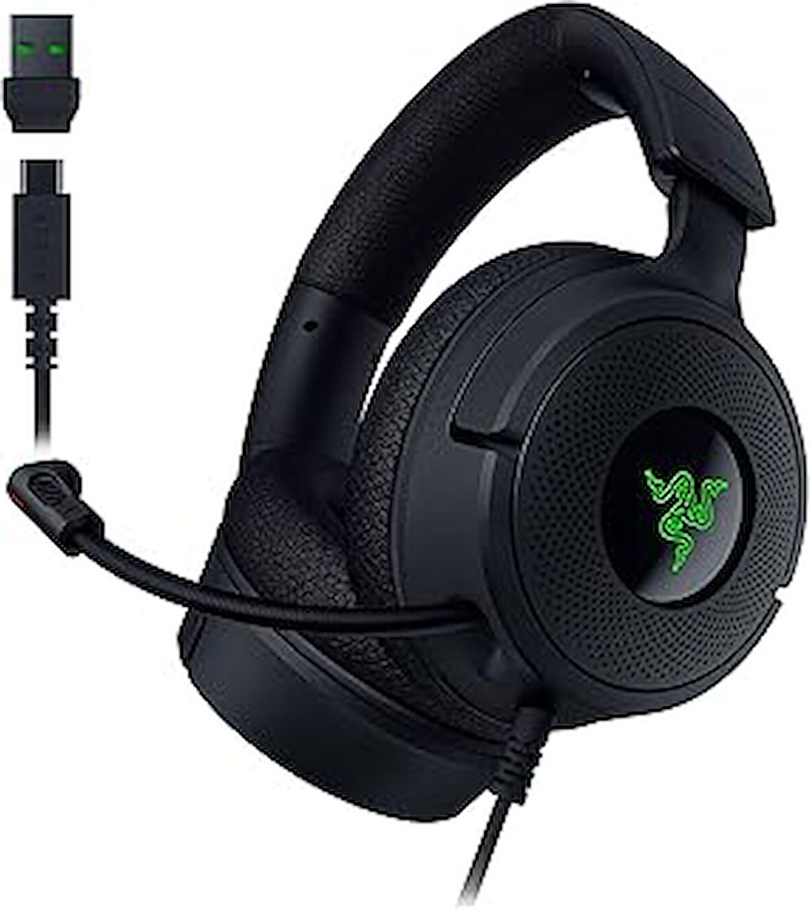 Razer Kraken V4 X - Kablolu Pc Oyun Kulaklığı (Triforce 40Mm Sürücüler, Geri Çekilebilir Kardioid Mi