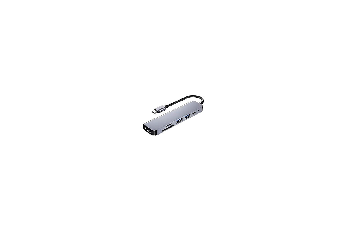 Coofbe Akım Korumalı 87W 6in1 Type-c To 4K HDMİ USB3.0 Sd Tf Dönüştürücü Hub Type-C Usb Dönüştürücü