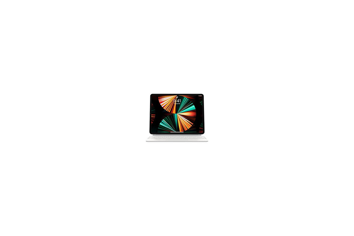 Keyboard: 12.9 inç iPad Pro iPad klavyesi ve kılıfı, harika yazma deneyimi, yerleşik trackpad, ABD İngilizcesi - Beyaz